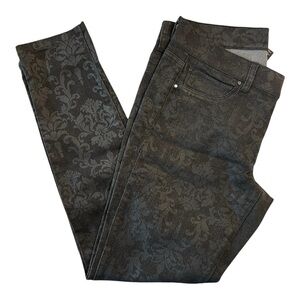 White House Black Market Jean Leggings- Patterned Dark Gray on Black